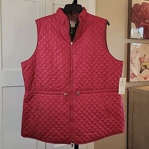 Chico's Zenergy Reversible Red and Black Double Zipper Elastic Waist Vest